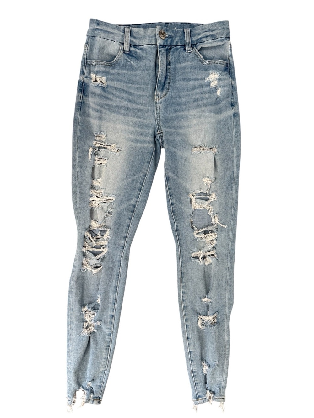 American Eagle The Dream Jean Curvy Hi-Rise Jegging Distressed Ripped 2 Regular